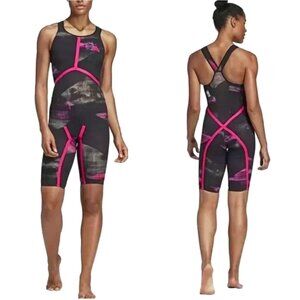 Adidas Adizero Swimsuit Freestyle FS OB W Black Pink Womens Size 30”